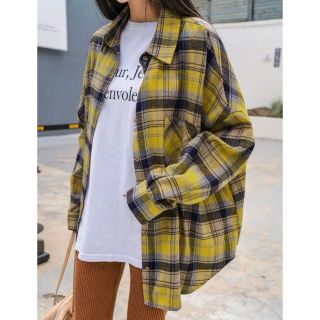 SHEIN DAZY チェックシャツ　オーバーサイズ　XL(シャツ/ブラウス(長袖/七分))