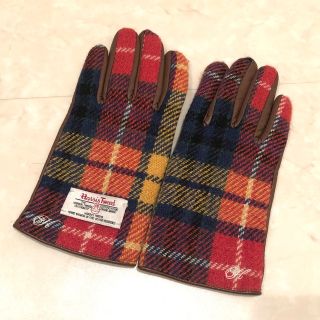 ハリスツイード(Harris Tweed)のお値下げ★ハリスツイード　茶系本革手袋(手袋)