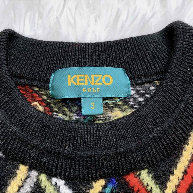 KENZO GOLF ケンゾーゴルフ マルチカラーセーター ニット サイズ3ML