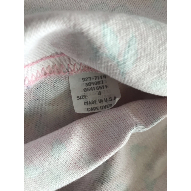 キッズ服女の子用(90cm~)oshkosh  ピンク花柄ジャンパースカート　4T