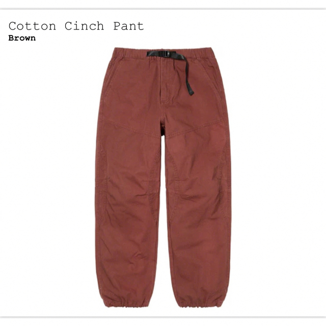 Supreme Cotton Cinch Pant "Brown" サイズMワークパンツ/カーゴパンツ