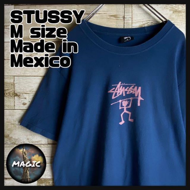 【大人気くすみブルー】STUSSY☆ビッグロゴ　半袖tシャツ　入手困難