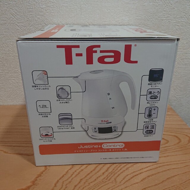 T-fal(ティファール)のティファール  電気ケトル ジャスティンプラスコントロール ホワイト 1.2L スマホ/家電/カメラの生活家電(電気ケトル)の商品写真