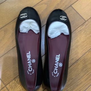 CHANEL フラットシューズ カーフスキン ブラック シャネル 新品未使用