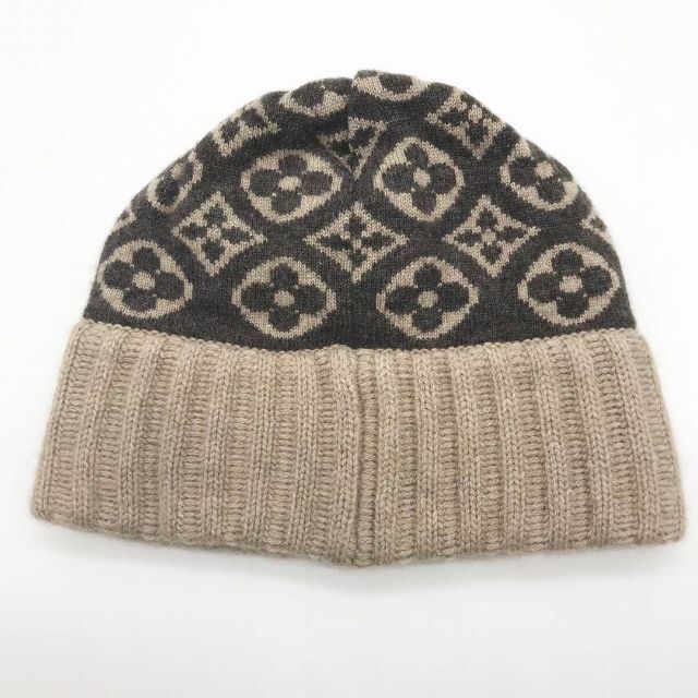 極美品】ルイヴィトン モノグラム ニット帽 カシミヤ ブラウン 着心地抜群-