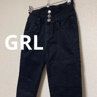 グレイル(GRL)の1714 GRL グレイル ストレッチパンツ オシャレ 黒 ブラック(カジュアルパンツ)