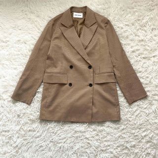 極美品♪エメル リファインズ/マイクロチェックダブルジャケット コート