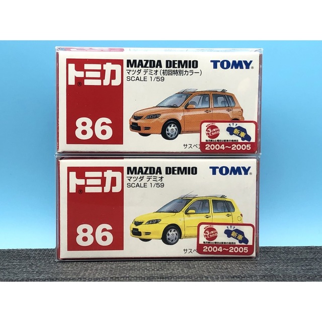 Takara Tomy - トミカ 新車シール 青ロゴ No.86 マツダ デミオ 初回