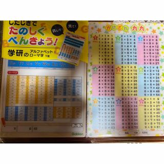 ガッケン(学研)の新品　下じき2枚セット「学研ローマ字」「九九かけ算」(その他)