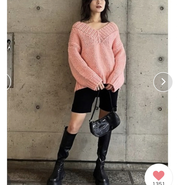 moussy(マウジー)のV NECK LOWGAUGE ニット レディースのトップス(ニット/セーター)の商品写真