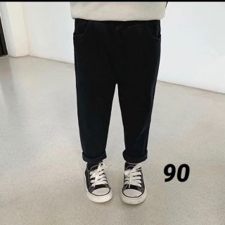 キッズ　パンツ　ブラック　90  長ズボン　子供服(パンツ/スパッツ)