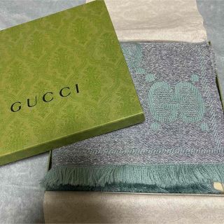 グッチ(Gucci)の【美品】GG ウール　ラメ　ジャカード　スカーフ(マフラー/ショール)