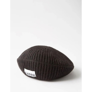トゥモローランド(TOMORROWLAND)の新品未使用✩GANNI ベレー ブラック Black Melange(ハンチング/ベレー帽)