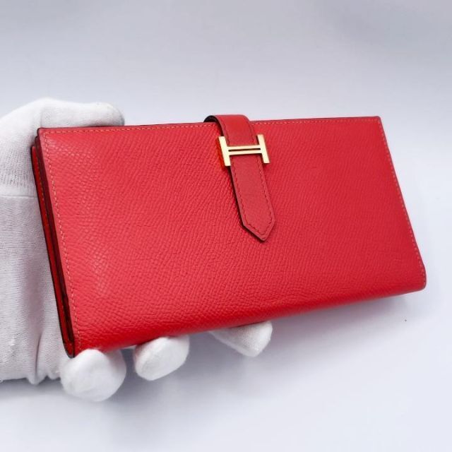 Hermes - 超目玉♪ エルメス財布 ベアンスフレ ゴールド金具 箱付 超