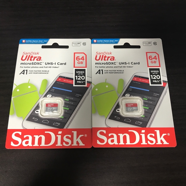 SanDisk(サンディスク)のマイクロSDカード microSD 64GB 2枚セット  SanDisk スマホ/家電/カメラのスマートフォン/携帯電話(その他)の商品写真