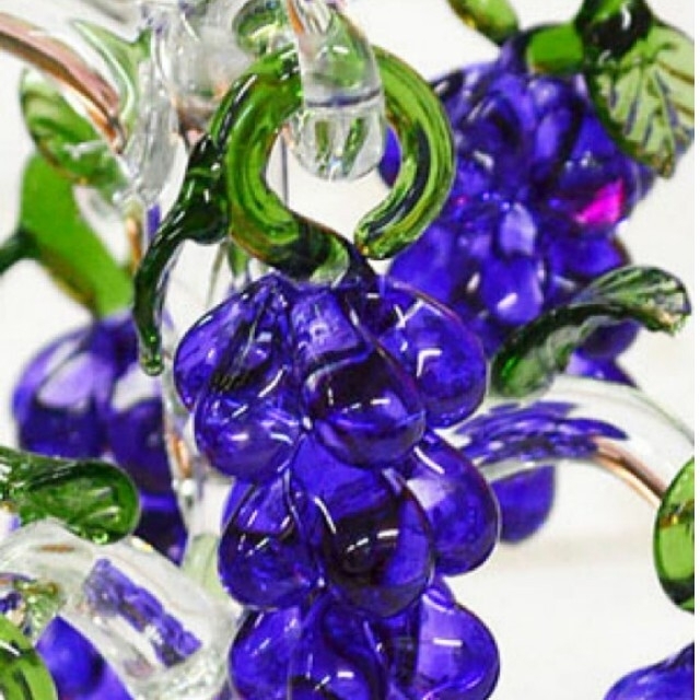 クリスタルガラス　『水仙の花』×１　『蒲萄の木』×１　オブジェ　置物 4