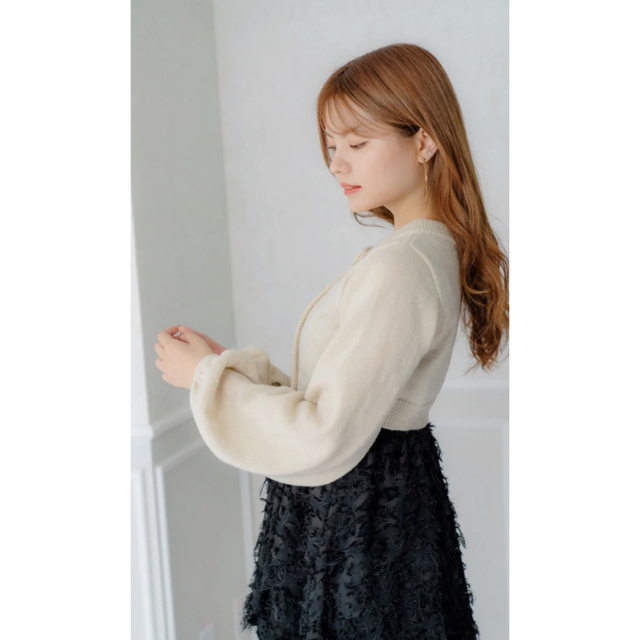 Knit Cardigan Set Frill Camisole Dress レディースのレディース その他(セット/コーデ)の商品写真