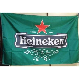 新品『特大A』 緑黒赤★ハイネケンHeinekenオランダビールフラッグ旗バナー(その他)