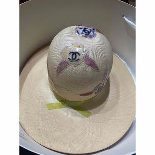 CHANEL 本物　ストロー　麦わら　夏　ハット　オシャレ