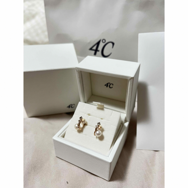 4℃ - 【現行品】【新品・未使用】4℃ K10ピンクゴールド イヤリングの