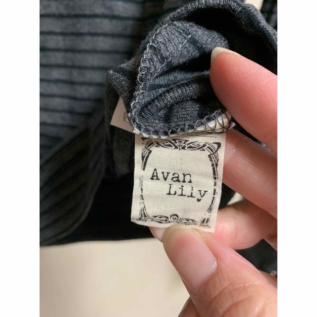 Avan Lily(アバンリリー)のAvanLily ボーダーカットソー　ハイネック レディースのトップス(カットソー(長袖/七分))の商品写真