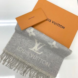 ルイヴィトン(LOUIS VUITTON)の5839 ヴィトン モノグラム ロゴ カシミヤ マフラー ライトグレー(マフラー/ショール)