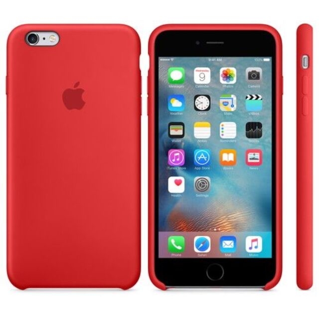 Apple(アップル)の新品未使用 Apple純正iPhone 6S/6 Plusシリコンケース レッド スマホ/家電/カメラのスマホアクセサリー(iPhoneケース)の商品写真