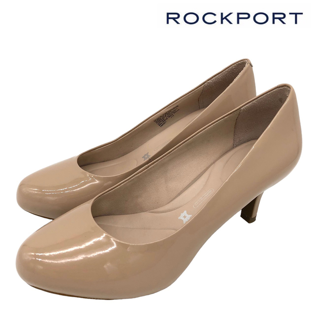 【極美品】ROCKPORT ロックポート エナメル パンプス ベージュ 24.5