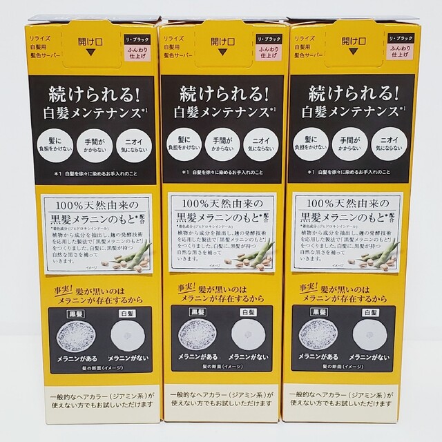 花王(カオウ)の⭐3本⭐ リライズ 白髪用髪色サーバー リ・ブラック ふんわり仕上げ つけかえ用 コスメ/美容のヘアケア/スタイリング(白髪染め)の商品写真