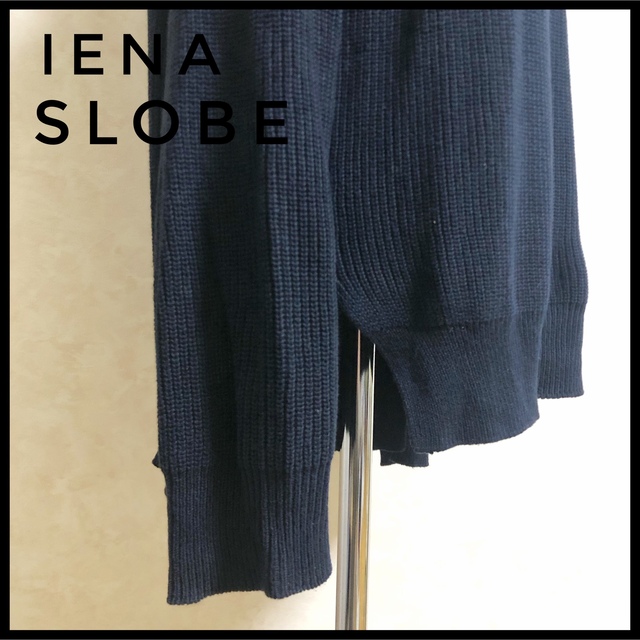 SLOBE IENA(スローブイエナ)の♡美品♡ SLOBE IENA スローブ　イエナ　コットンニット　ネイビー　紺 レディースのトップス(ニット/セーター)の商品写真