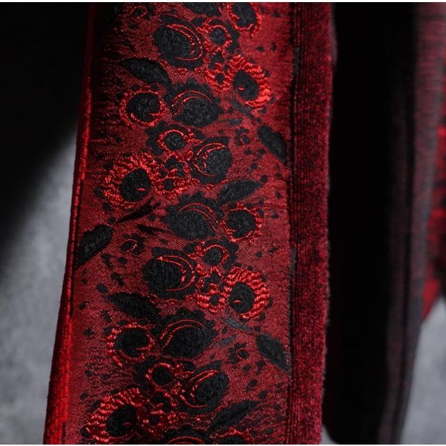 vintage  花　刺繍　ブラック×レッド　デザイン　ジャガードジャケット 5