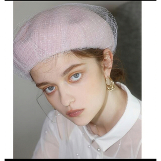 エイミーイストワール(eimy istoire)のエイミー  チュールベレー帽ピンク(ハンチング/ベレー帽)