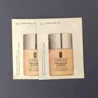 クリニーク(CLINIQUE)のCLINIQUEファンデーションサンプル×2(サンプル/トライアルキット)