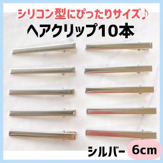 レモン様専用です♡同梱価格　ヘアアクセサリー用　ヘアクリップ《10本》シルバー(各種パーツ)