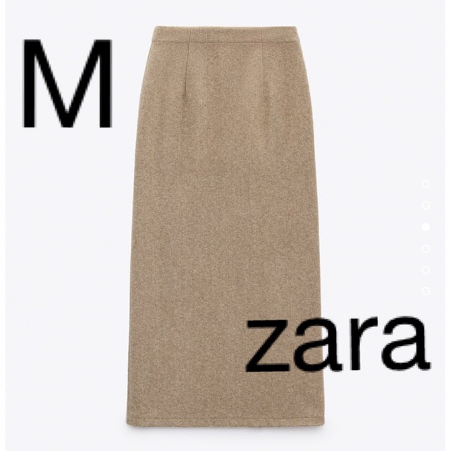 ZARA ストーレトプラッシュ　ミディスカート　M