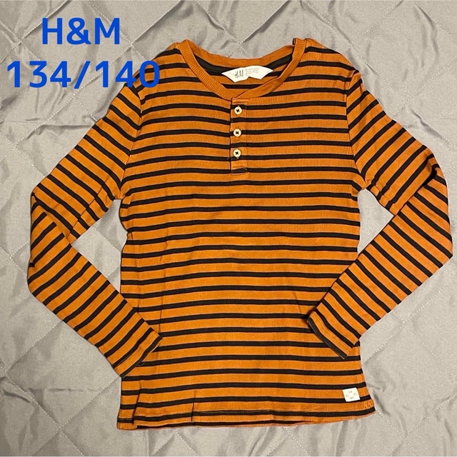 H&M(エイチアンドエム)の【H&M】ボーダーカットソー 134/140 キッズ/ベビー/マタニティのキッズ服男の子用(90cm~)(Tシャツ/カットソー)の商品写真