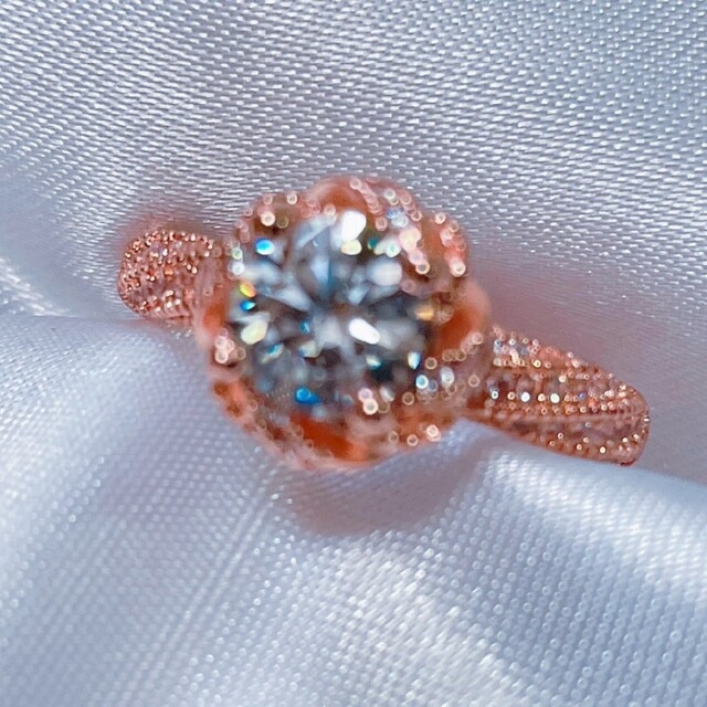 高級！！プラチナ ピンクゴールド PT950 ダイヤモンド リング 指輪 レディースのアクセサリー(リング(指輪))の商品写真