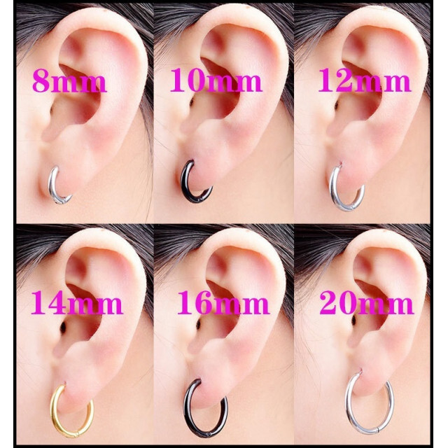 フープ リング フープ ピアス シルバー 両耳 8mm ピアス 送料無料 メンズのアクセサリー(ピアス(両耳用))の商品写真