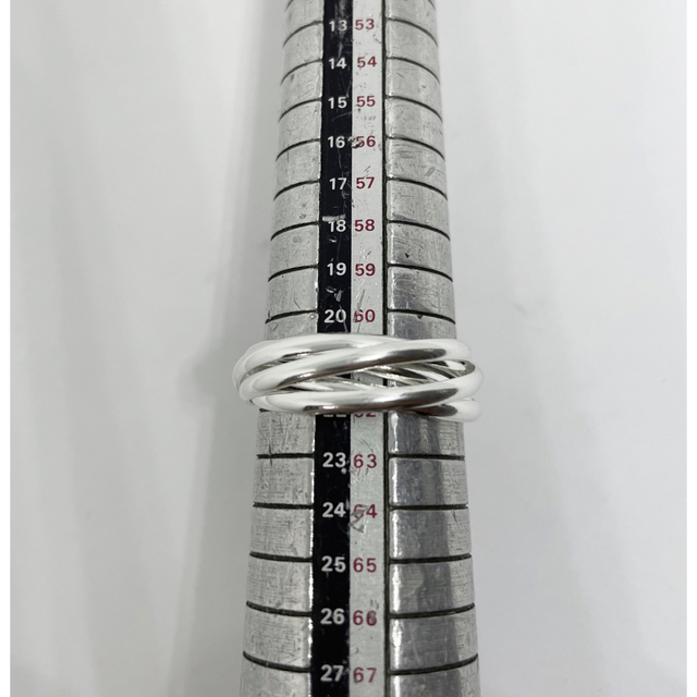 五連2ミリ　スターリングシルバー925リング　シンプル　トリニティ高純度21号E メンズのアクセサリー(リング(指輪))の商品写真