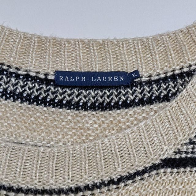 Ralph Lauren(ラルフローレン)の【美品】ラルフローレン（Ralph Lauren）ボーダービックシルエットニット レディースのトップス(ニット/セーター)の商品写真