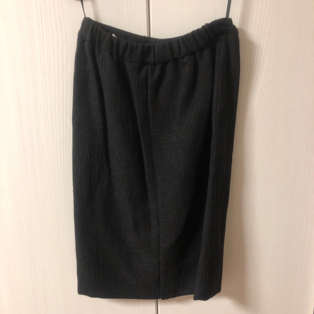 ドレスラボ　セットアップ　スカート　ツイード  フォーマル  ペプラム　黒　L