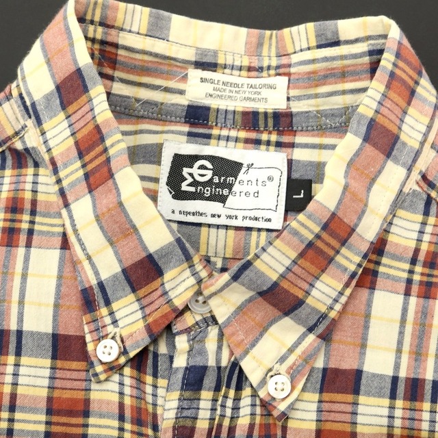 【中古】エンジニアードガーメンツ Engineered Garments コットン チェック ボタンダウン シャツ【サイズL】【メンズ】