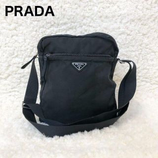 【定番美品✨】 PRADA プラダ ショルダーバッグ ポコノ 三角ロゴ ブラック