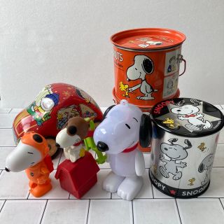 スヌーピー(SNOOPY)のスヌーピー　お菓子　空き缶　空き容器　小物入れ　ハッピーセットおもちゃ(キャラクターグッズ)