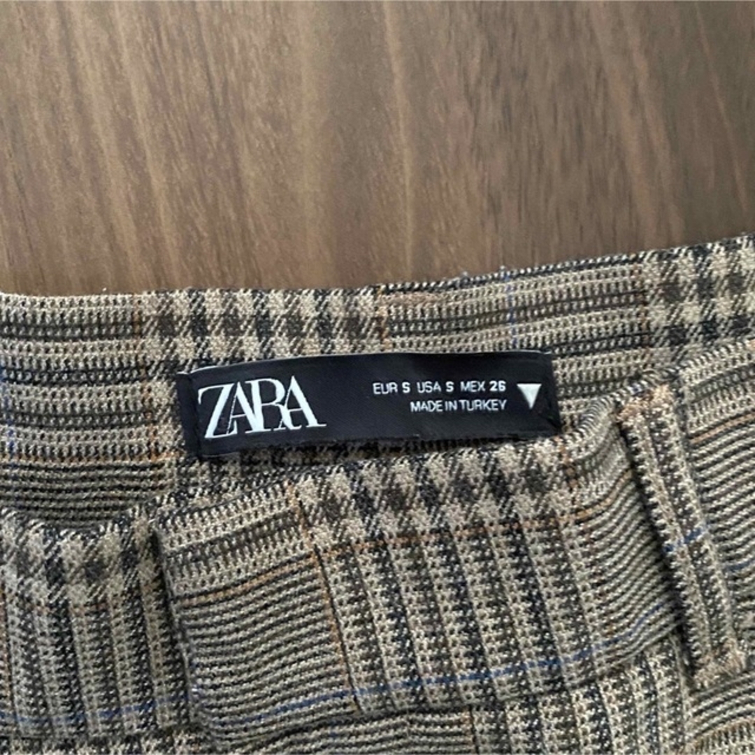 ZARA(ザラ)のZARA ブラウン系チェック　フルレングスロングパンツ レディースのパンツ(カジュアルパンツ)の商品写真