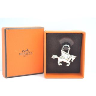 【美品】HERMES/エルメス バックチャーム カデナ ペガサス シルバー