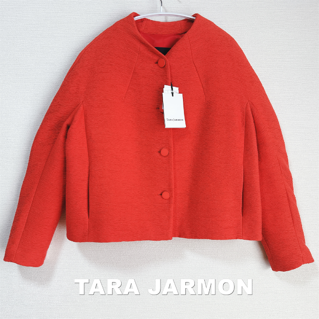 【TARA JARMON】タラジャーモン ノーカラージャケット タグ付未使用