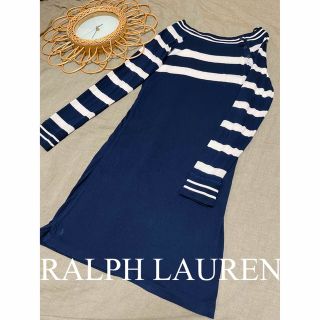 ポロラルフローレン(POLO RALPH LAUREN)の美品　ポロ　ラルフローレン　ワンピース　ボーダー　マリン　人気　完売(ひざ丈ワンピース)