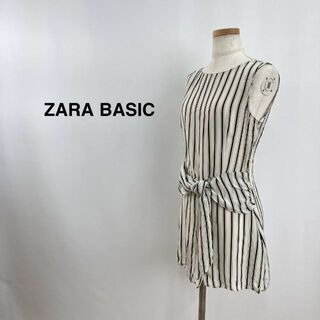 ZARA - ザラ　ベーシック ノースリーブ ワンピース ホワイト ブラック レディース