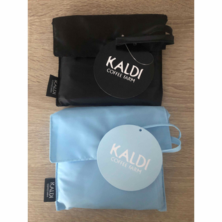 カルディ(KALDI)のカルディ KALDI エコバッグ 2個セット ブラック ライトブルー (その他)